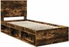 vidaXL Bettrahmen Geräucherte Eiche 90 x 200 cm Massives Kiefernholz 3411059 Bild 4