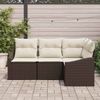 vidaXL Sofa Set mit Kissen 4 pcs Braun Poly-Rattan 3346698 Bild 3
