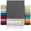 Beautex Spannbettlaken, Gummizug: rundum, (1 Stück), gekämmte Baumwolle Premium Jersey, 160g/m², Dunkelgrau, Boxspring - 90x200x45 cm Bild 4