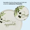 KHG Pizzateller, extra groß mit 30cm Durchmesser in Buono appetito Print, perfekt für Gastro und Zuhause, hochwertiges Porzellan, Spühlmaschinengeeignet & perfekt Stapelbar Bild 2