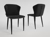 2er Set Esszimmerstuhl Design Küchenstuhl Cosmo Stoffbezug schwarz Metallbeine : Schwarz Bild 2
