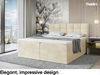 MEBLINI Boxspringbett TAPO 1 120x200 cm mit Bettkasten - H3/Beige Samt Polsterbett - Doppelbett mit Topper & Taschenfederkern-Matratze Bild 2