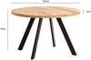 Esszimmertisch 120 x 120 x 76 cm Mango Massivholz Esstisch Modern, Küchentisch Massiv mit Metallbeinen, Holztisch Esszimmer Rund, Kleiner Speisetisch Holz Bild 4