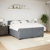 vidaXL Boxspringbett mit Matratze Dunkelgrau 200x200 cm Samt 3288697 Bild 5