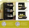 Schuhkipper Schmal mit 3 Klappen, Schuhschrank, Schuhschrank Schuhkommode für Flur Wohnzimmer ,Schwarz, Maße:60 x 24 x 114cm Bild 4