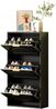 Schuhkipper Schmal mit 3 Klappen, Schuhschrank, Schuhschrank Schuhkommode für Flur Wohnzimmer ,Schwarz, Maße:60 x 24 x 114cm Bild 5