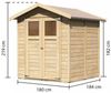 Karibu Gartenhaus 14mm Dahme 3 Gerätehaus 180x184 cm unbehandelt Bild 3