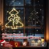 Elegear LED-Lichterkette Lichtervorhang weihnachtsdeko fenster, weihnachtsbaum mit beleuchtung, 140-flammig, Warmweiß Beleuchtung mit 8 Modi für Weihanchten/Fenster Bild 2