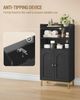 Badezimmerschrank, Badschrank, Küchenschrank mit 2 offenen Fächern, 2 Türen, 2 verstellbaren Einlegeböden, Freistehender Badezimmer, 30 x 50 x 100 cm, Schwarz-Gold Bild 5