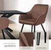 tectake Esszimmerstuhl Polstersessel gepolstert, in Samtoptik, gesteppt, 58 x 62 x 82 cm (Küchenstuhl Marilyn in braun/schwarz, 4 St), durchgehende Lehne, Stahlbeine, bodenschonend, Belastbarkeit 120 kg Bild 3