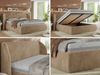 Polsterbett mit Lattenrost, Doppelbett Bettkasten, Bettgestell mit Gasdruckfeder Foam Matratze - CAELA CLASSIC - 140 x 200 cm - Beige Plüsch - MIRO LUX Bild 2