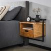 Nachttisch Natredja aus massivem Akazienholz, Loft Design, Natur, mit Schublade und offenem Fach Bild 3