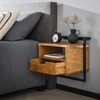 Nachttisch Natredja aus massivem Akazienholz, Loft Design, Natur, mit Schublade und offenem Fach Bild 4