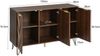 Sideboard 120x38x76.5 cm, 3 Türen, Holzoptik mit goldenen Griffen & schwarzen Eisenfüßen Bild 4