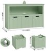 Homfa Kinderregal, Spielzeugtruhe Bücherregal 3 Schubladen mit Rollen 102 x 33 x 61,5cm Bild 3