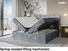 MEBLINI Boxspringbett DRAGO 140x200 cm mit Bettkasten - H4/Grau Samt Polsterbett - Doppelbett mit Topper & Taschenfederkern-Matratze Bild 3
