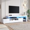 Merax 192cm TV schrank mit 3 schränke, TV stand und Fernsehschrank Mit LED, Hochglanz Lowboard und Fernsehtisch, TV-Board und TV-Kommode Geeignet für Fernseher um 85 Zoll, Weiß Bild 3