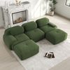 Modulares Ecksofa aus Cord 298x178x75 cm mit 32D Schaum und 2 Ottomanen, grün Bild 2
