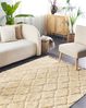 Teppich Baumwolle sandbeige 160 x 230 cm geometrisches Muster Kurzflor SANLIURFA Bild 3