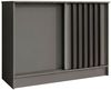 Beautysofa Kommode mit 2 Schiebetüren HORIZON (in 100 cm, 120 cm oder 160 cm, verschiedene Farben: Eiche Artisan, Schwarz, Weiß, Kaschmir), mit dekorativen Lamellen Bild 2