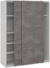 Dmora Kleiderschrank 2 Türen Maurice, Schlafzimmermöbel, Schrank, Garderobe, 150x61 h200 cm, Weiß und Grau Bild 4
