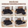 LVHOM Schlafsofa mit LED & USB, Ecksofa mit Ablagefächern, Schublade und Becherhaltern, Schlafcouch aus Cordstoff, frei Kombination, 196x144x85 cm Bild 3