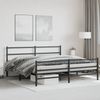 vidaXL Bettgestell mit Kopf- und Fußteil Metall Schwarz 200x200 cm 355390 Bild 4