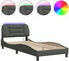 vidaXL Bettgestell mit LED ohne Matratze "Hvar" Dunkelgrau 80x200 cm Stoff 3213663 Bild 5