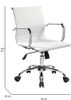 Dmora Stuhl mit Rädern Gallico, Chefsessel mit Armlehnen, Ergonomischer Bürostuhl, Weiß, 62x54h92/102 cm Bild 3