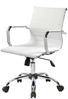 Dmora Stuhl mit Rädern Gallico, Chefsessel mit Armlehnen, Ergonomischer Bürostuhl, Weiß, 62x54h92/102 cm Bild 2