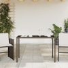 vidaXL Gartentisch mit Glasplatte Braun 115x54x74 cm Poly Rattan 365074 Bild 3