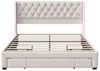 Furnishings Home Polsterbett Stauraumbett Doppelbett modernes (Extra großer Stauraum), Mit LED-Beleuchtung, Flügeln, Schubladen, Samt, 160x200 cm Bild 4
