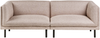 Beliani 'VORGOD' Sofa 3-Sitzer, Stoff hellbraun, 221 x 84 x 76 cm Bild 2