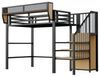 MODFU Hochbett Funktionsbett Kinderbett (90x200 cm mit Regal & Sicherheitsleiter, Platzsparendes Metallbett, für Kinder, Jugendliche & kleine Wohnungen) ohne Matratze Bild 4