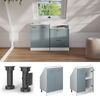 Küchenschrank für Dachschrägen R-Line Blau-Grau 60 cm mit 2 Türen Vicco Bild 2
