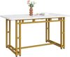 Esstisch 120x70x74 cm, modern mit MDF-Tischplatte und goldfarbenen Metallbeinen Bild 4