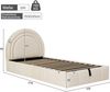 Merax Polsterbett, Einzelbett, Kinderbett 90 x 200cm, hydraulisches Funktionsbett, Bett mit Lattenrost, Kopfteil und großem Stauraum, gepolstertes Kopfteil, samt, beige Bild 4