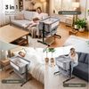 oyajia Beistellbett Reisebett für Neugeborene mit Rädern, Aufbewahrungskorb, Matratze, Höhenverstellung, mit Moskitonetz Bild 3