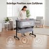 oyajia Beistellbett Reisebett für Neugeborene mit Rädern, Aufbewahrungskorb, Matratze, Höhenverstellung, mit Moskitonetz Bild 4