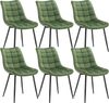 WOLTU 6 x Esszimmerstühle 6er Set Esszimmerstuhl Küchenstuhl Polsterstuhl Design Stuhl mit Rückenlehne, mit Sitzfläche aus Samt, Gestell aus Metall, Dunkelgrün, BH142dgn-6 Bild 1
