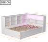 Bett 90x200 cm ohne Matratze, Holzmaterial in Weiß, mit Bettkasten, LED-Lichtleiste und integrierter Steckdose Bild 5