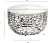 FINEBUY Couchtisch FB77384 Sofatisch Marmor Wohnzimmertisch 60cm rund Silber Handmade (Elegantes Design mit edlem Naturstein), Stilvoller Mittelpunkt im Wohnzimmer Bild 3