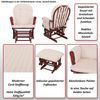 Relaxsessel HWC-C76, Schaukelstuhl Sessel Schwingstuhl mit Hocker Stoff Cord 320g/m² Öko-Tex ~ dunkelgrau Gestell weiß Bild 2