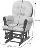 Relaxsessel HWC-C76, Schaukelstuhl Sessel Schwingstuhl mit Hocker Stoff Cord 320g/m² Öko-Tex ~ dunkelgrau Gestell weiß Bild 3
