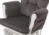 Relaxsessel HWC-C76, Schaukelstuhl Sessel Schwingstuhl mit Hocker Stoff Cord 320g/m² Öko-Tex ~ dunkelgrau Gestell weiß Bild 5