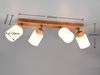 Deckenstrahler ASSAM 4 flammig Korpus Holz & Glasschirme Weiß, Breite 60cm Bild 4