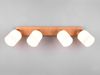 Deckenstrahler ASSAM 4 flammig Korpus Holz & Glasschirme Weiß, Breite 60cm Bild 3