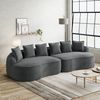 Modulares 4-Sitzer-Sofa aus Chenille mit tiefer Chaiselongue, 320 x 144 x 67 cm, grau Bild 3