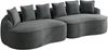 Modulares 4-Sitzer-Sofa aus Chenille mit tiefer Chaiselongue, 320 x 144 x 67 cm, grau Bild 5