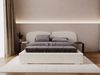GRAINGOLD Palermo Doppelbett 120x200, mit modern Kopfteil, Bettkasten, Lattenrost, Geflechtstoff, Creme Bild 3